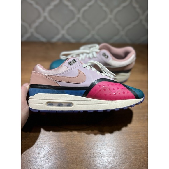 nike DV2301-501 women air max 1 premium plum fog  fossil rose pink oxford - Picture 1 of 8